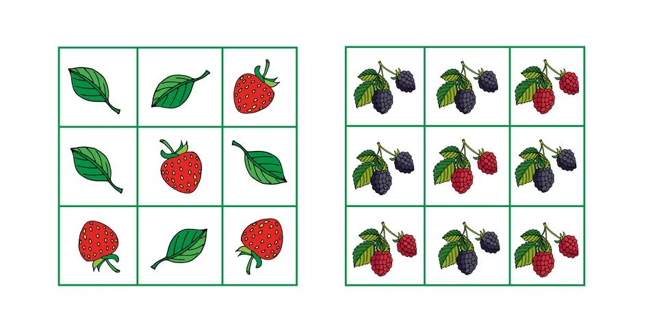 Tic-tac-toe berry version Stock Illustration