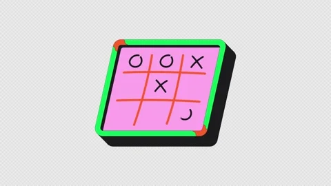 Tic tac toe board victory flash message success animation Stock Footage 332271756