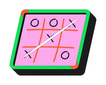 Tic tac toe board victory flash message success illustration Illustration