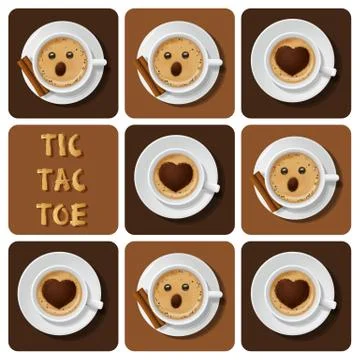 Tic-Tac-Toe of cappuccino Stock Illustration