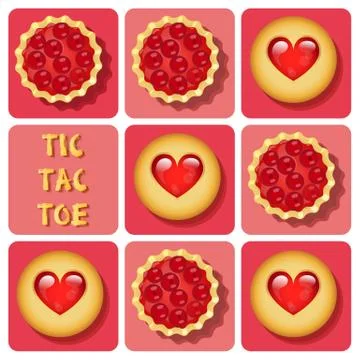 Tic-Tac-Toe of cookie and tart Stock Illustration