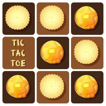 Tic-Tac-Toe of cracker and pancake Stock Illustration