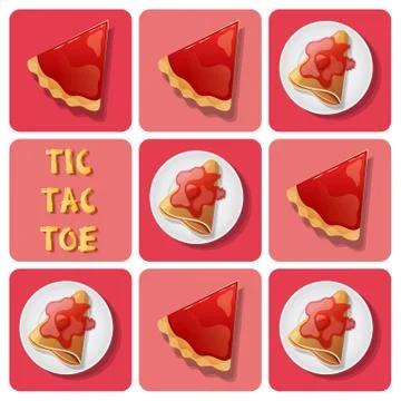 Tic-Tac-Toe of crepe and tart Stock Illustration