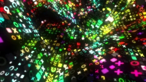 Tic-tac-toe Disco VJ Loop Video stock 83360953