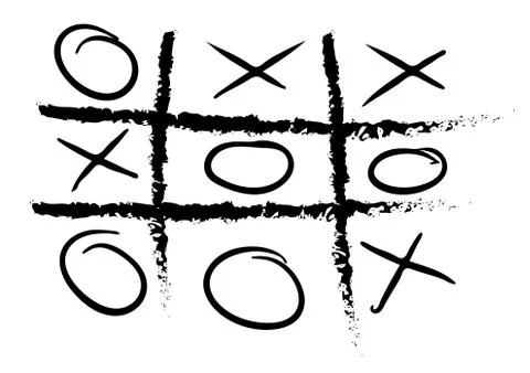 Tic-tac-toe elements. Drawn by hand with a marker. Stock Illustration