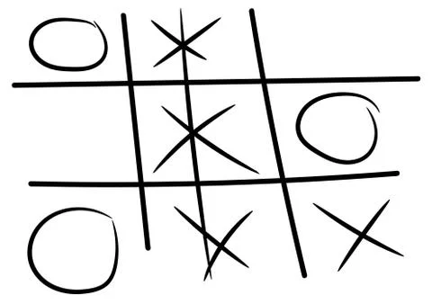 Tic-tac-toe elements. Drawn by hand with a marker. Stockillustratie