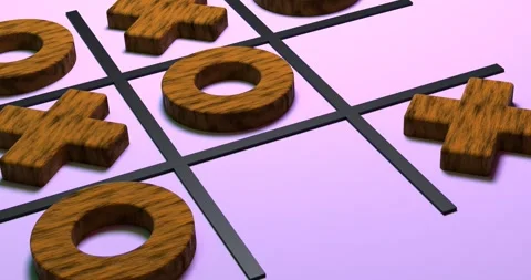 Tic Tac Toe Game 3D render animation isometric Stock Footage 288818847