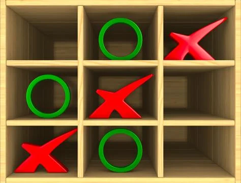 Tic tac toe game. 3D illustration Stock Illustration