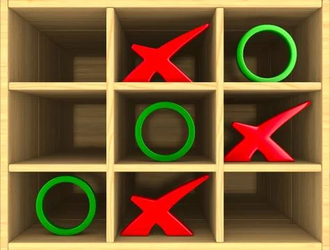 Tic tac toe game. 3D illustration Stock Illustration