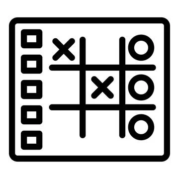 Tic tac toe game being played with xs and os on a board Illustration