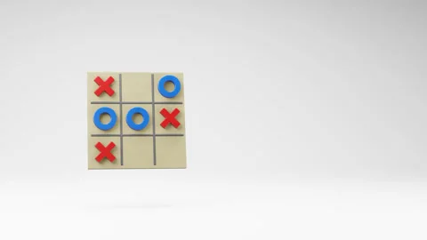 Tic-Tac-Toe Game Board Spinning on Studio Light Gray Background Stock Footage 227378713