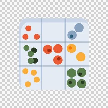 Tic tac toe game board with colorful circles, fun logic game Stock Illustration