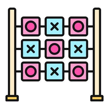 Tic tac toe game icon for playground activity Stock Illustration