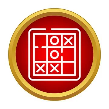 Tic tac toe game icon on red background イラスト素材