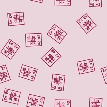 Tic tac toe game line vector seamless pattern 스톡 일러스트