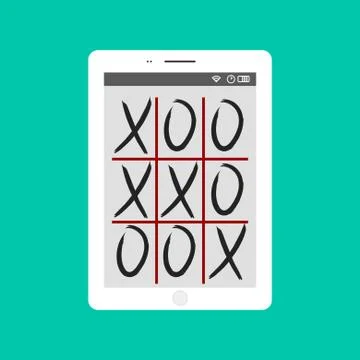 Tic-tac-toe game mobile app concept vector illustration Illustration