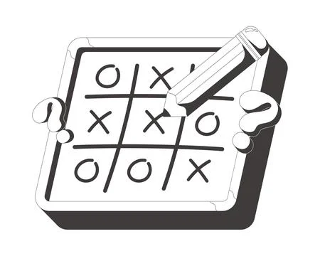 Tic tac toe game over flash message fail line illustration Illustration