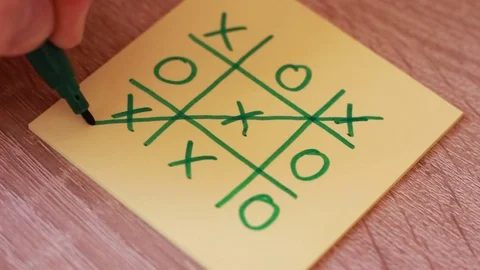 Tic tac toe game on sticker Vídeo Stock 85463839