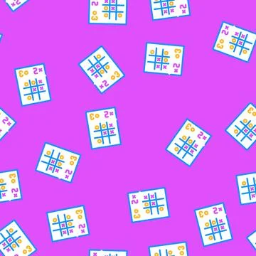 Tic tac toe game vector seamless pattern Stock Illustration