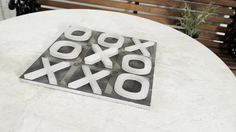 Tic-tac-toe  game which is made of marble Stock Footage 236823766