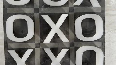 Tic tac toe  game which is made of marble stone Stock Footage 236835584
