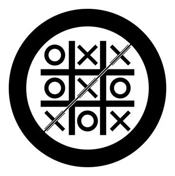 Tic tac toe icon in circle round black color vector illustration solid outlin イラスト素材