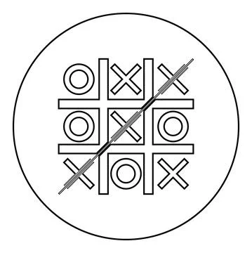 Tic tac toe icon in circle round black color vector illustration solid outlin Stock Illustration