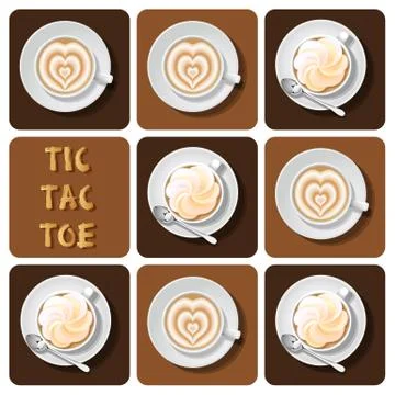 Tic-Tac-Toe of latte Stock Illustration