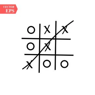 Tic-tac-toe. Mini game. Vector stock illustrationon white background. Stock Illustration
