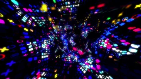 Tic-tac-toe Neon Matrix Stock Footage 83361053