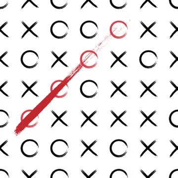 Tic tac toe pattern. Vector illustration of tic tac toe seamless pattern. Nou Stock Illustration