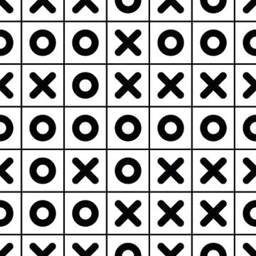 Tic tac toe pattern. Vector illustration of tic tac toe seamless pattern. Nou Stock Illustration