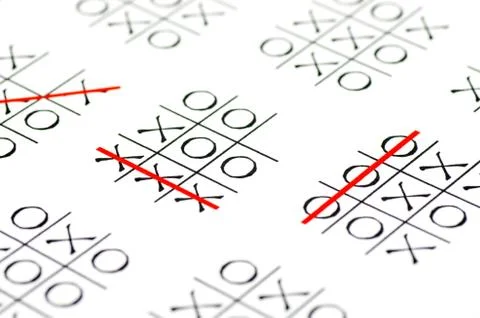 Tic tac toe set isolated on a white background Stock Photos