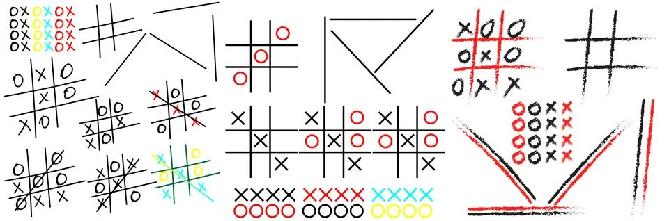 Tic-tac-toe set. Mini game. Vector stock illustration Stock Illustration