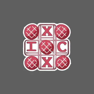 Tic tac toe sticker Stock Illustration