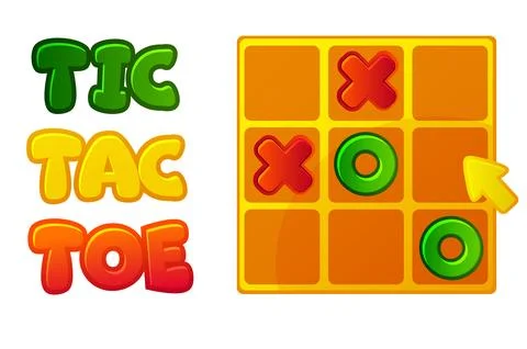 TIC TAC TOE UI with arow cursor. Board logic game for your game development U Stock Illustration
