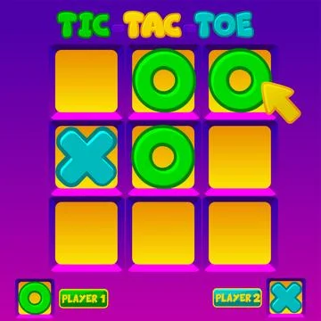 TIC TAC TOE UI with arow cursor. Board logic game for your game development U Stock Illustration