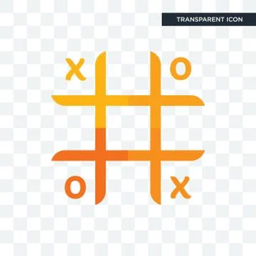 Tic tac toe vector icon isolated on transparent background, tic tac toe logo  Stock Illustration