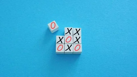 Tic-tac-toe win concept. Strategic thinking and achieving goals. 스톡 사진