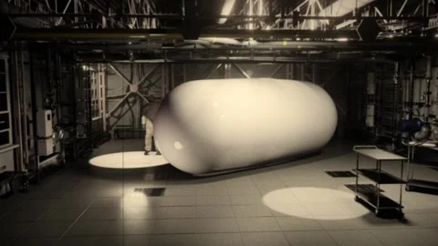 Tic-Tac UFO UAP in Hangar Stock Footage 258480809