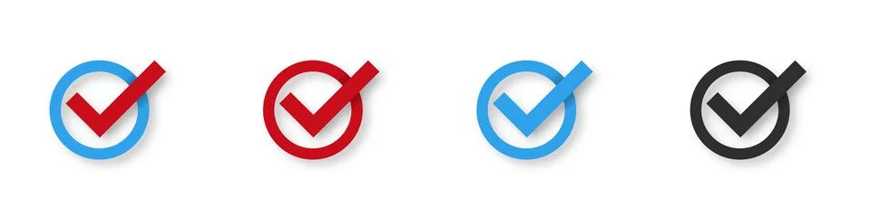 Tick 3d check mark with shadow vector Stock Illustration