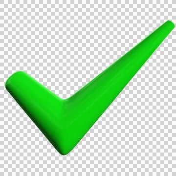 Tick 3d sign symbol isolated Stock Illustration