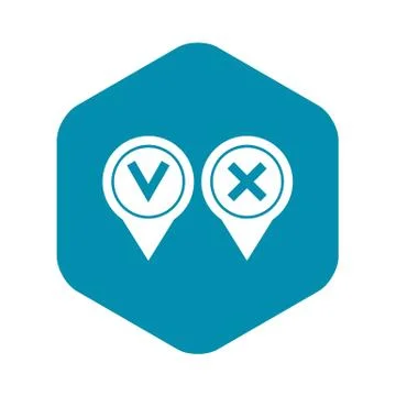 Tick affirmative and negative icon, simple style Stock Illustration