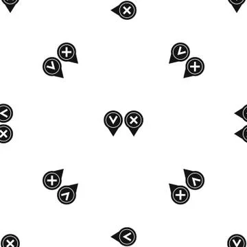Tick affirmative and negative pattern seamless black Illustrazione stock