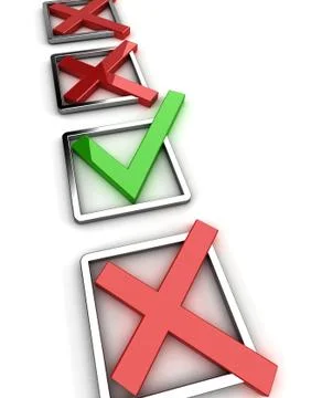 Tick among crosses Stock Illustration