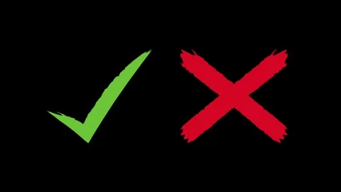 Tick and cross animation checkmark and wrong icon animation video Stock Footage 330523618