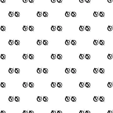 Tick and cross check marks pattern, simple style Stock Illustration
