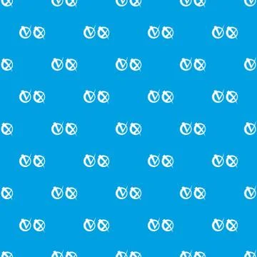 Tick and cross in circles pattern seamless blue Illustrazione stock