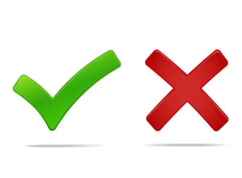 Tick and cross mark Stock Illustration