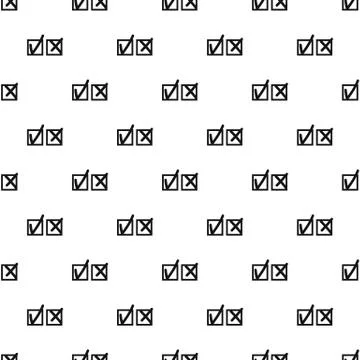 Tick and cross pattern, simple style Illustrazione stock